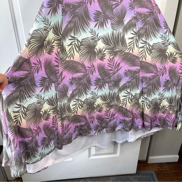 TORRID SWIM COVER UP MIDI TROPICAL LEAF LINED BEACH DRESS Size 28 - Picture 12 of 15
